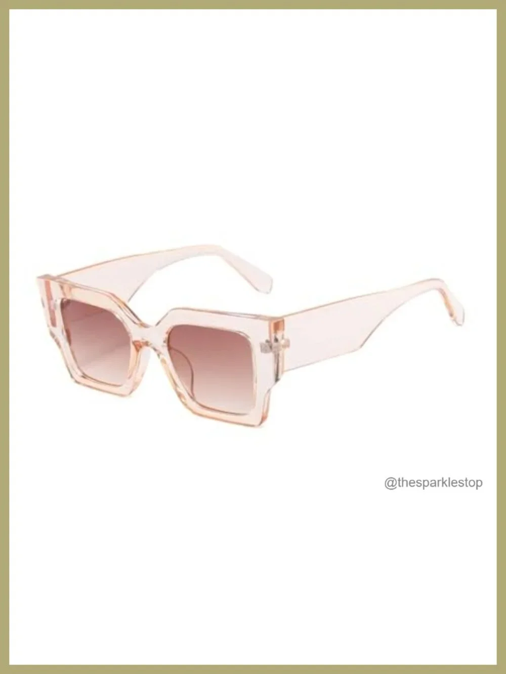 Oversized Square Sunglasses for Women UV400 Plastic Frame